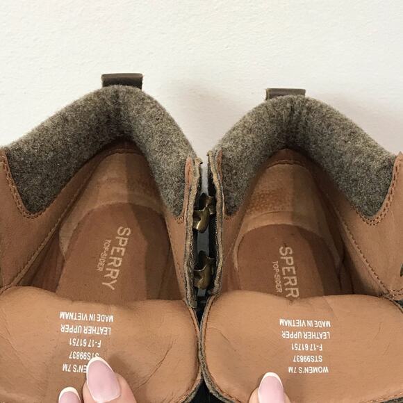 Sperry Celeste Bliss Wedge Ankle Lace Up Bootie Canteen Green Women's Size 7 - Picture 14 of 14